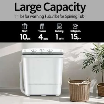 Stopsad Portable Mini Twin Tub Washing Machine for Apartments
