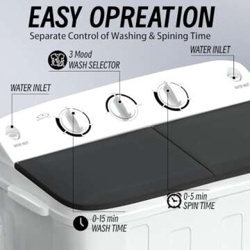 Stopsad Portable Mini Twin Tub Washing Machine for Apartments