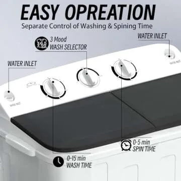 Stopsad Portable Mini Twin Tub Washing Machine for Apartments