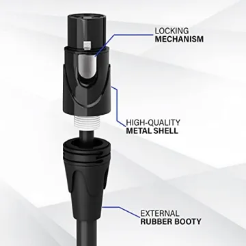 LyxPro 25ft XLR Microphone Cable Crystal Clear Sound