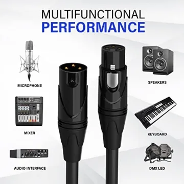 LyxPro 25ft XLR Microphone Cable Crystal Clear Sound