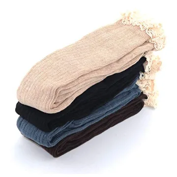 Vpogn 4 Pack Women Cotton Knee High Boot Socks