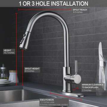 Brushed Nickel Pull Out Kitchen Faucet - WEWE