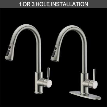 Brushed Nickel Pull Out Kitchen Faucet - WEWE