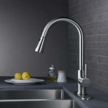 Brushed Nickel Pull Out Kitchen Faucet - WEWE