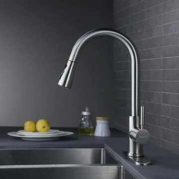 Brushed Nickel Pull Out Kitchen Faucet - WEWE