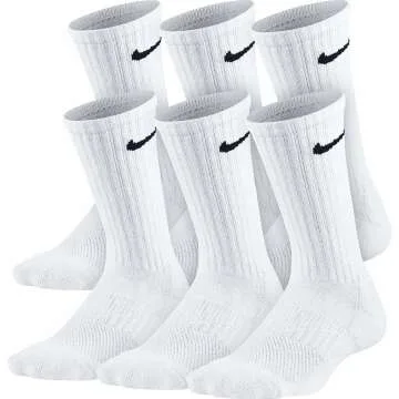 Nike Kids' Cushioned Crew Training Socks in White/Black
