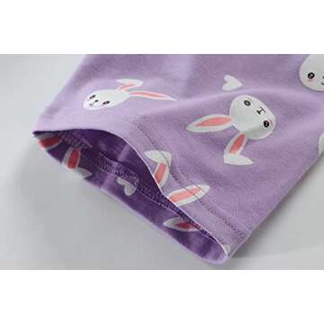 FEDPOP Girls Easter Bunny Pajamas for Kids Short Pjs Toddler Rabbit Sleepwear Cotton Summer Jammies Short Sleeve T Shirts and Bottoms 2 Piece Pj Clothes Set Size 6