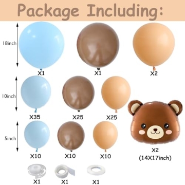 Bear Balloon Arch Kit 121 pcs for Baby Showers and Birthdays