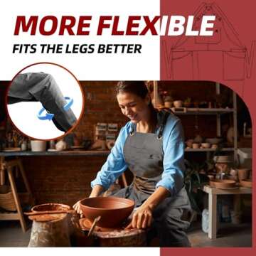 Ashrun Pottery Apron with 8 Pockets for Artists and Crafters