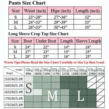 SUPJADE Buscando Workout Sets for Women 2 Piece Long Sleeve Seamless Crop Top Tank High Waist Ribbed Leggings