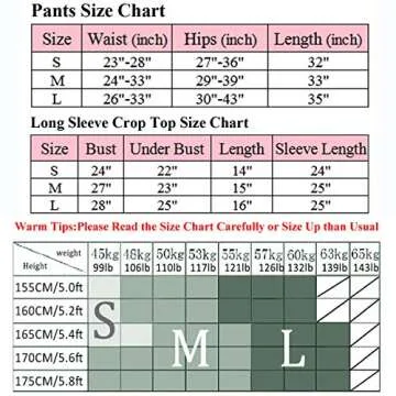 SUPJADE Buscando Workout Sets for Women 2 Piece Long Sleeve Seamless Crop Top Tank High Waist Ribbed Leggings