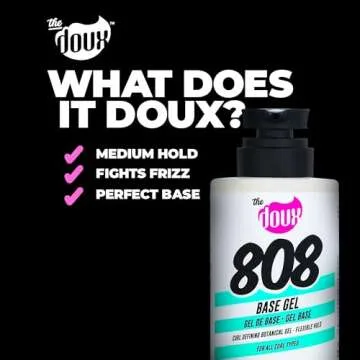 The Doux 808 Base Gel - Curl Defining Gel - Flexible Hold - For All Curl Types - Curly Hair Products for Women and Men - With Honey and Aloe