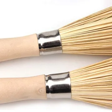 Sansheng 2 Pack Bamboo Wok Brush Eco-Friendly Kitchen Aid