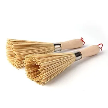 Sansheng 2 Pack Bamboo Wok Brush Eco-Friendly Kitchen Aid