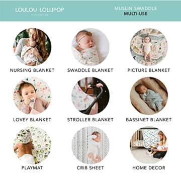 Loulou Lollipop Soft Baby Swaddle Blanket Muslin Wrap Receiving Blanket for Newborn to Toddler Girl and Boy, Large 47” by 47” - Forest Friends…