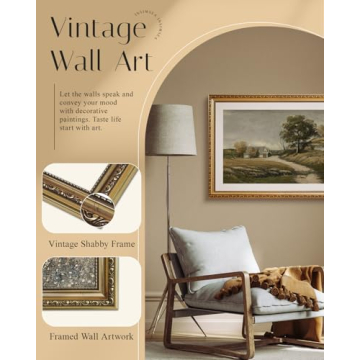 InSimSea Gold Framed Canvas Wall Art - 24x36 Vintage Decor