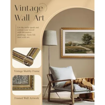 InSimSea Gold Framed Canvas Wall Art - 24x36 Vintage Decor