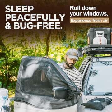 Living in a Bubble Magnetic Bug Screen for Front Doors (Pair), Universal Size for Sprinter, Metris, ...