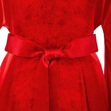 Luxurious Feather Satin Robe for Brides and Maternity