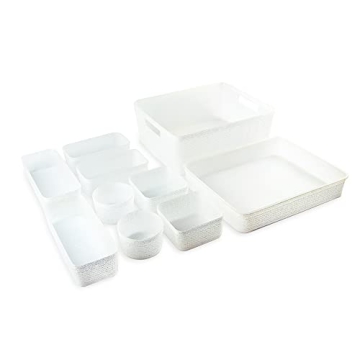 10-Piece Glitter Plastic Organizer Set for Home Storage