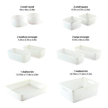 10-Piece Glitter Plastic Organizer Set for Home Storage