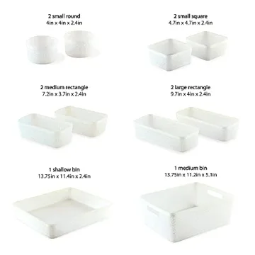 10-Piece Glitter Plastic Organizer Set for Home Storage