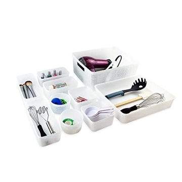 10-Piece Glitter Plastic Organizer Set for Home Storage