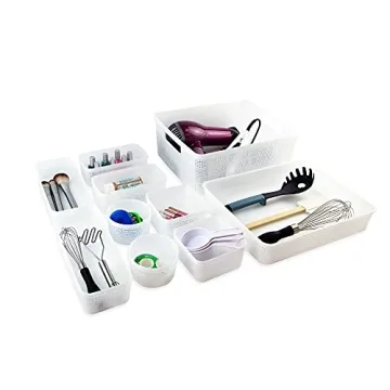 10-Piece Glitter Plastic Organizer Set for Home Storage