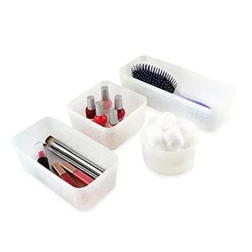 10-Piece Glitter Plastic Organizer Set for Home Storage