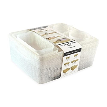 10-Piece Glitter Plastic Organizer Set for Home Storage
