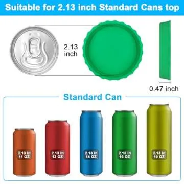 6 Pack Silicone Soda Can Cover Lids, Reusable Soda Can Lids Beer Can Covers Pop Can Covers, BPA Free...