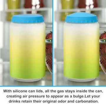 6 Pack Silicone Soda Can Cover Lids, Reusable Soda Can Lids Beer Can Covers Pop Can Covers, BPA Free Silicone Can Cover, Stopper and Protector for Soda, Beer, Beverage, Juice, Coke, Fits Standard Cans