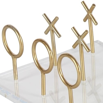 Stylish Small Gold Tic Tac Toe Game Set for Home Decor