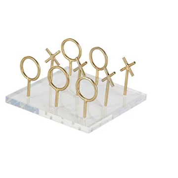 Stylish Small Gold Tic Tac Toe Game Set for Home Decor
