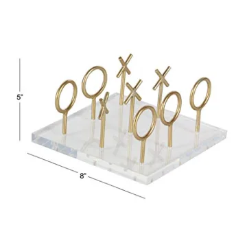 Stylish Small Gold Tic Tac Toe Game Set for Home Decor