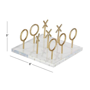 Stylish Small Gold Tic Tac Toe Game Set for Home Decor