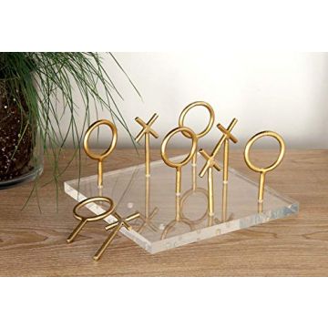 Stylish Small Gold Tic Tac Toe Game Set for Home Decor