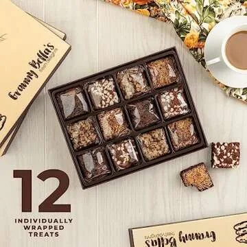 Valentines Day Brownies Gift Basket, Chocolate Cake Gifts for Him, Assorted Cookie Chocolates Food B...