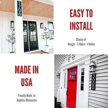 Discovered Designs – 20” Custom Address Number Sign - Black or White – Vertical or Horizontal – Made in USA (Black 20 inch Vertical) - House Numbers for Outside Modern