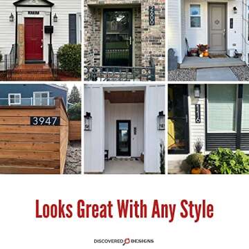 Discovered Designs – 20” Custom Address Number Sign - Black or White – Vertical or Horizontal – Made in USA (Black 20 inch Vertical) - House Numbers for Outside Modern