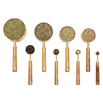Muchtolove Measuring Cups and Spoons Set of 8 in Gold