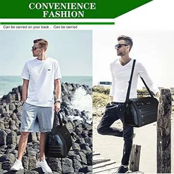 ReYee Leather Trunk Organizer with lid, Motorcycle Tail Bag Collapsible Trunk Storage Organizer, Extra-Large Capacity Car Storage Bag Cargo Organizer, Portable Waterproof, Adjustable Shoulder Strap