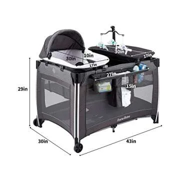 Pamo Babe Portable Baby Crib with Changing Table and Bassinet