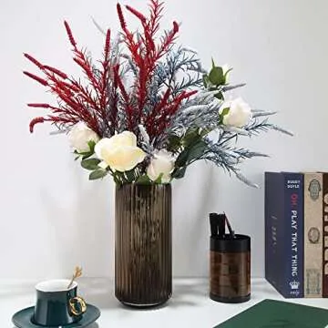 Stylish Dinyeo Ribbed Glass Vase for Home Decor