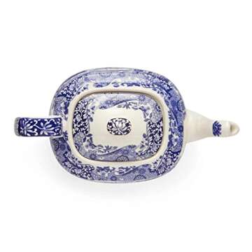 Spode Blue Italian Collection Teapot | Tea Infuser | Made of Earthenware | 40-Ounces/2.5 Pints | Dis...