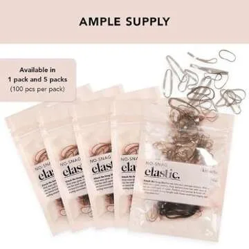 Kitsch Hair Ties No Damage for Kids, Teens and Women - Rubber Bands for Hair Styling | No Snag Hair Elastics | Women's Daily Hair Accessories - 500pcs (Brown) - Valentines Day Gifts