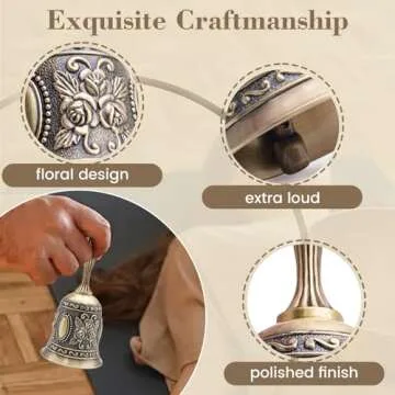 DomeStar Hand Bell - Elegant Brass Wedding and Christmas Bells