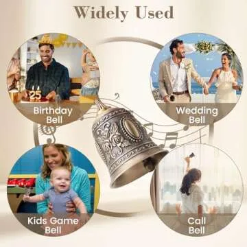 DomeStar Hand Bell - Elegant Brass Wedding and Christmas Bells