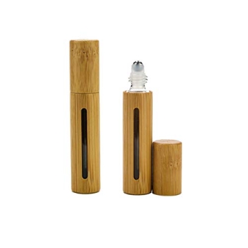 10ml Roll on Clear Glass Bottles with Bamboo Shell